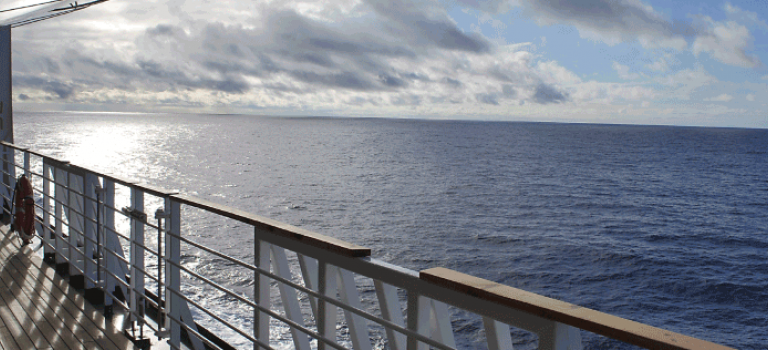 Looking out from cruise ship