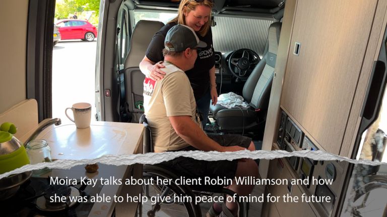 Moira and Robin in his bespoke campervan