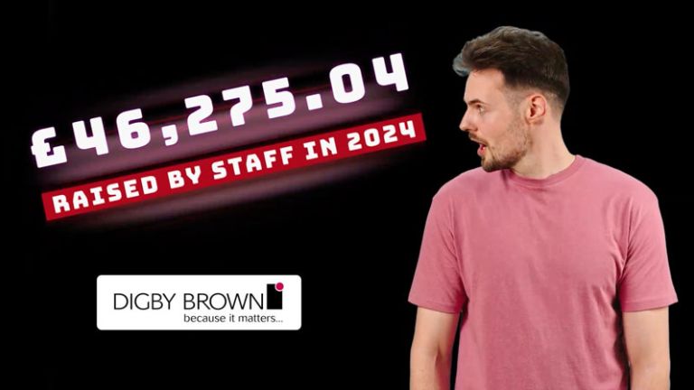 Total amount raised by Digby Brown staff for local charities in 2024