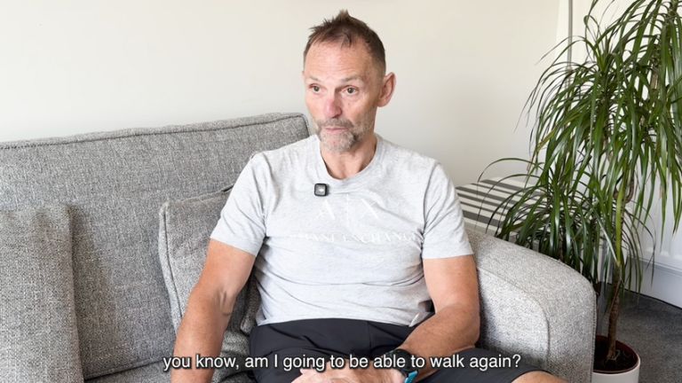 Roger talking about his cycling accident